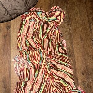 Colorful Strapless Maxi Dress